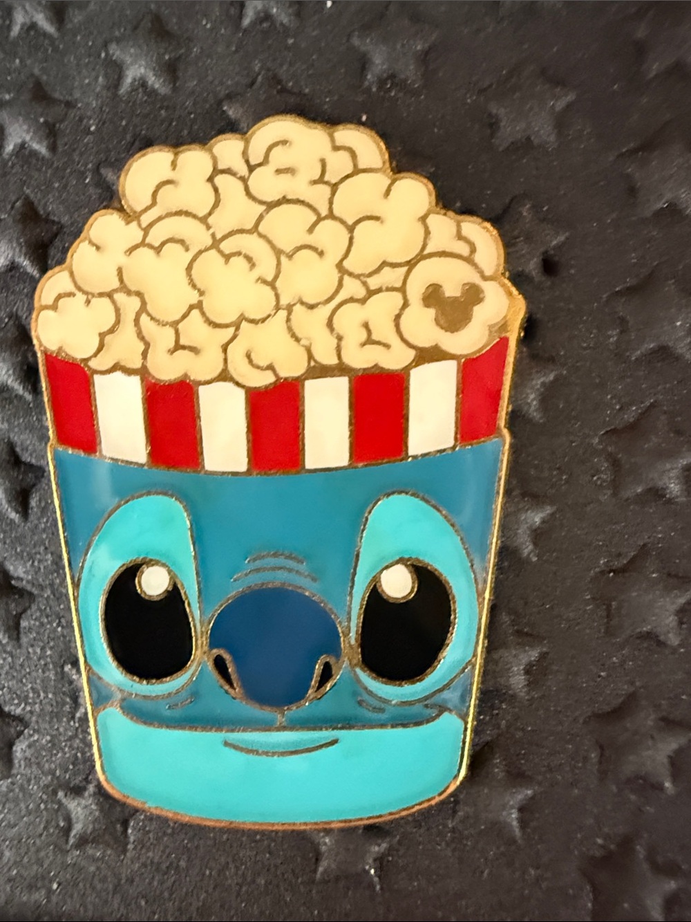 Disney Stitch Popcorn Enamel Pin - Blue, Red, Cream